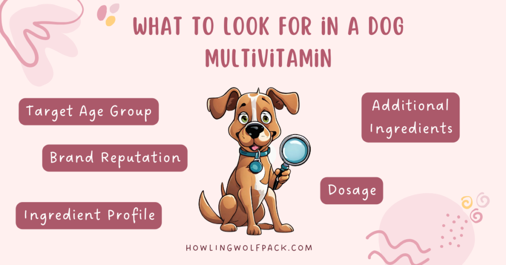 graphic of how to choose the best multivitamin for dogs 